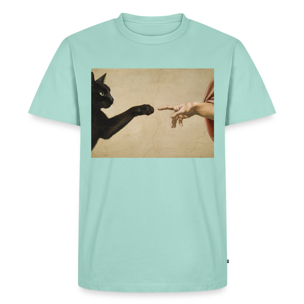 Die Erschaffung Adams… aber die Katze war schneller | Männer Premium T-Shirt - Mint 