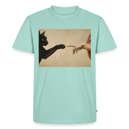Die Erschaffung Adams… aber die Katze war schneller | Männer Premium T-Shirt - Mint 