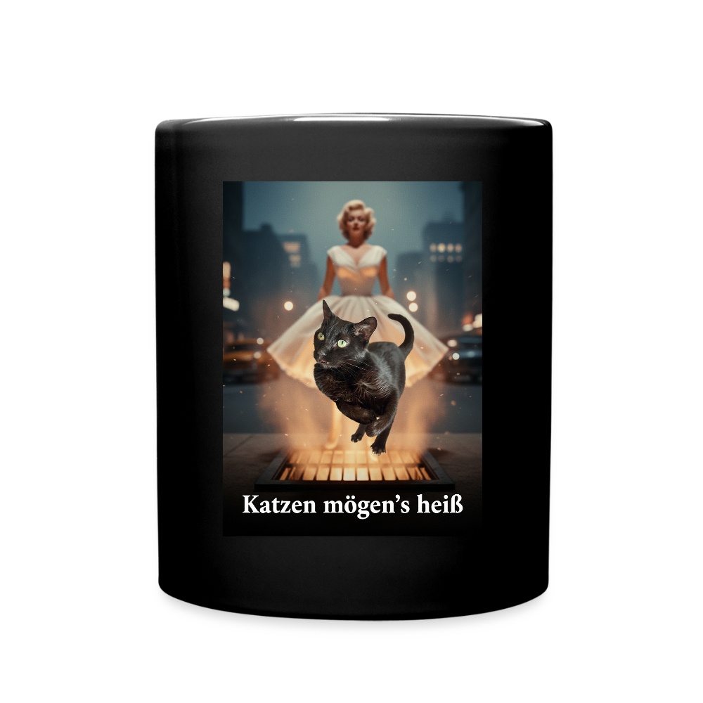 Katzen mögen’s heiß | Tasse einfarbig - Schwarz
