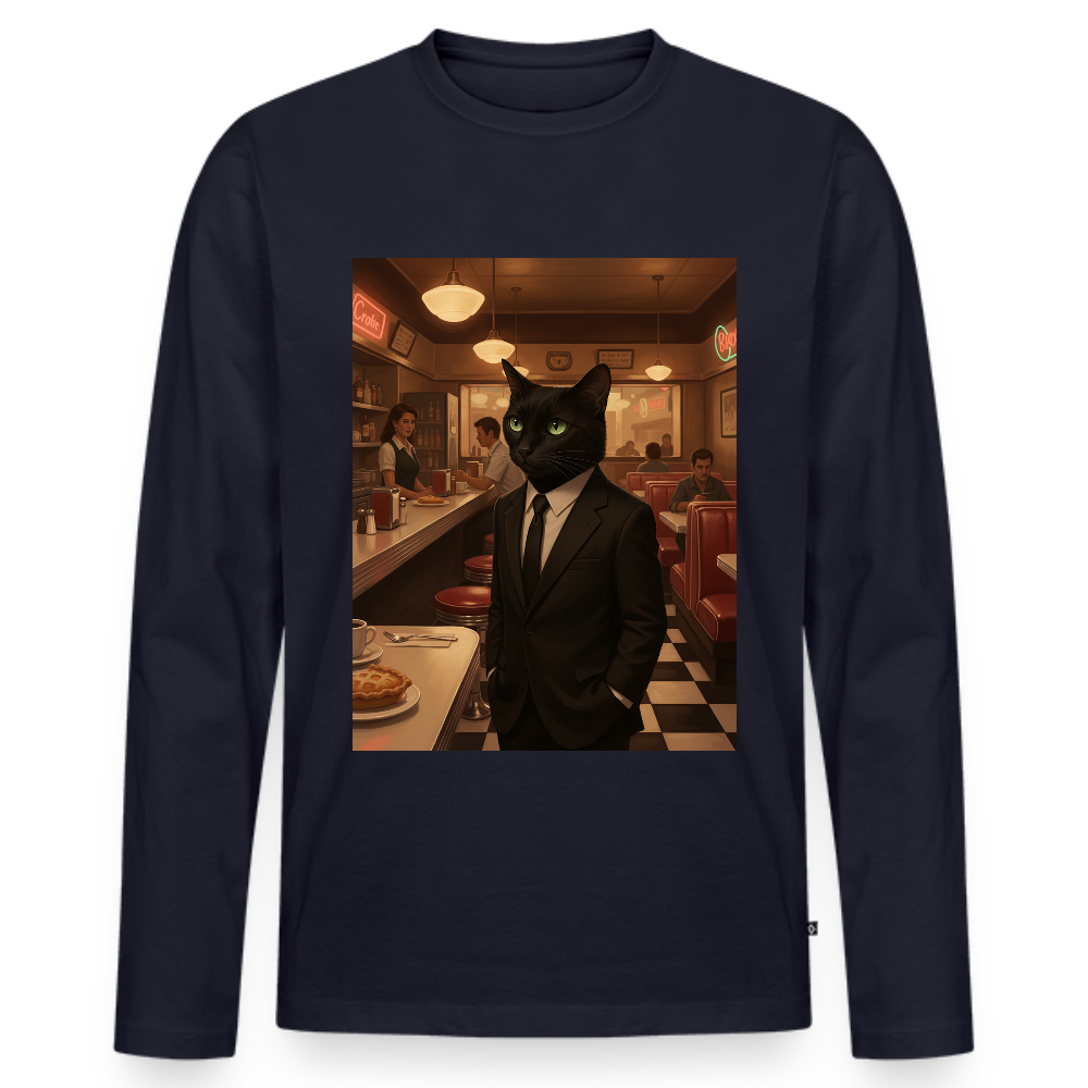 Krümel – Royale mit Pfote | Männer Premium Bio Langarmshirt - Navy