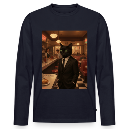 Krümel – Royale mit Pfote | Männer Premium Bio Langarmshirt - Navy