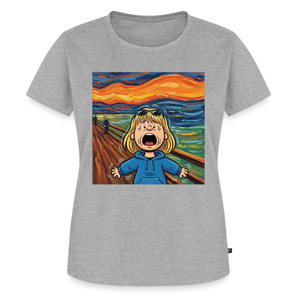 Der Schrei… manchmal bist du es selbst | Frauen Premium T-Shirt - Grau meliert