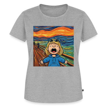 Der Schrei… manchmal bist du es selbst | Frauen Premium T-Shirt - Grau meliert
