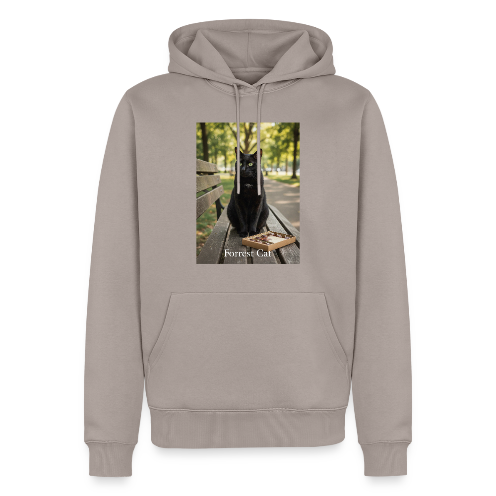 Forrest Cat – Krümel wartet | Männer Premium Hoodie - Taupe