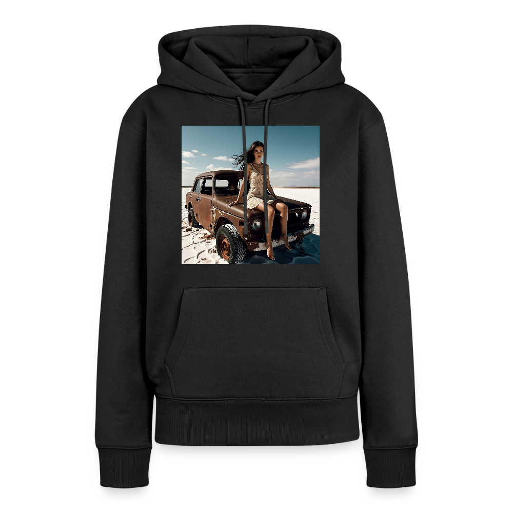 Warten auf irgendwas | Frauen Premium Hoodie - Schwarz