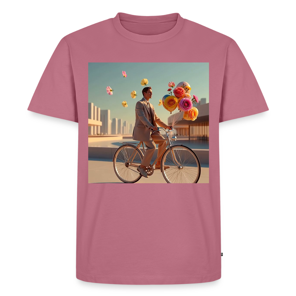 Fahrt ins Ungewisse (mit Blumen) | Männer Premium T-Shirt - Mauve