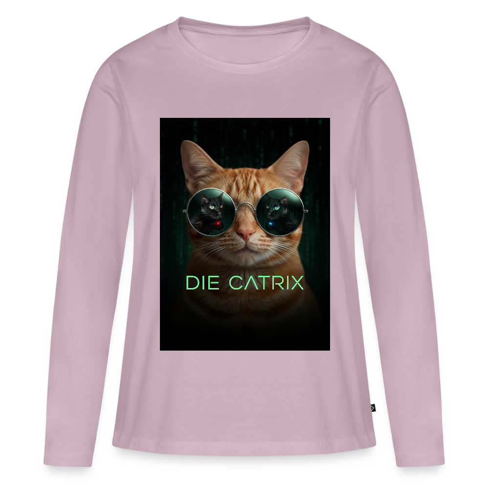 Die Catrix – Krümel erwacht | Frauen Premium Bio Langarmshirt - Altrosa