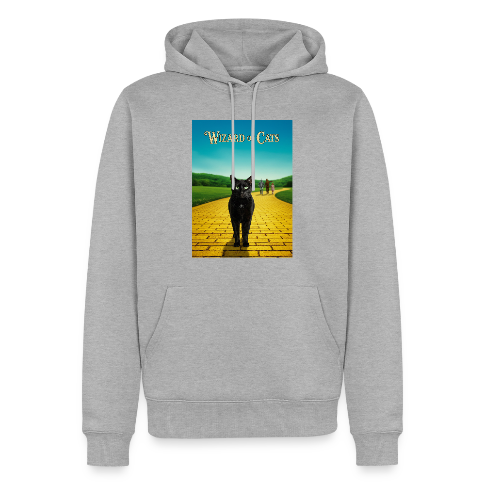 Wizard of Cats – Der gelbe Weg gehört Krümel | Männer Premium Hoodie - Grau meliert