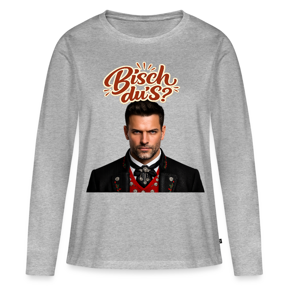 Bisch du’s? – Schwarzwaldkerl | Frauen Premium Bio Langarmshirt - Grau meliert