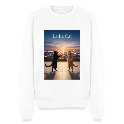 La La Cat – Tanz über den Dächern |  Männer Premium Pullover - Weiß