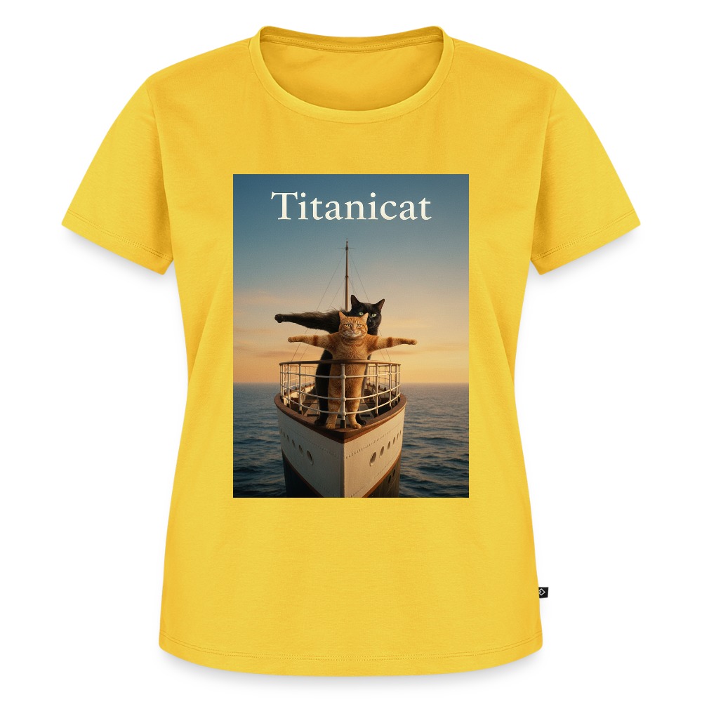 Titanicat – Ich bin der König der Kratzbäume | Frauen Premium T-Shirt - Gelb