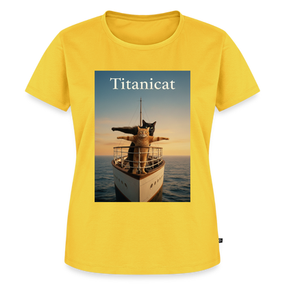 Titanicat – Ich bin der König der Kratzbäume | Frauen Premium T-Shirt - Gelb