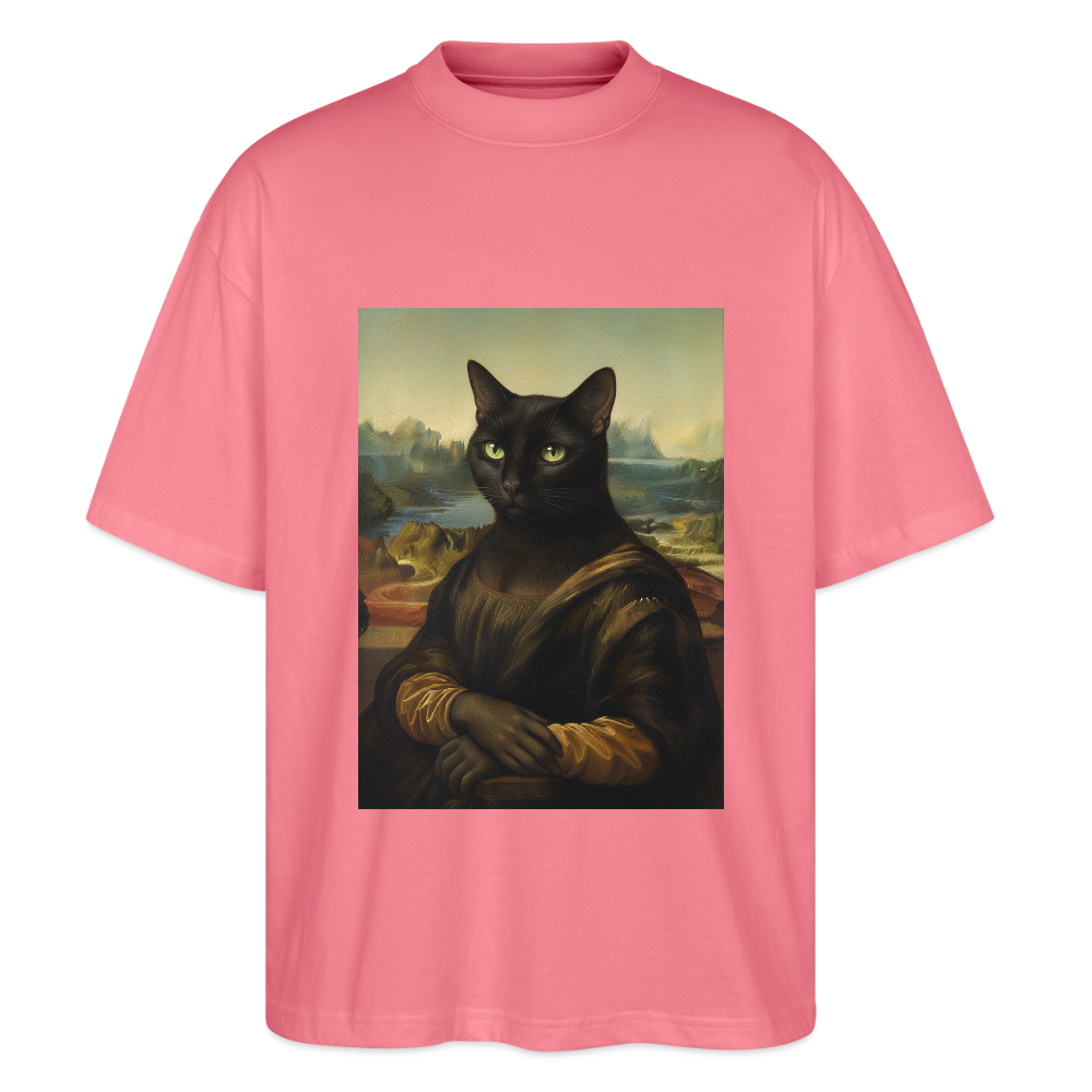 Mona Lisa… aber es ist eine Katze | Stanley/Stella Oversized Unisex Bio T-Shirt Blaster - Pink 