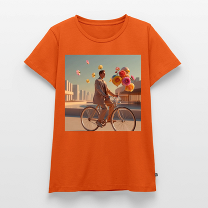 Fahrt ins Ungewisse (mit Blumen) | Frauen Premium T-Shirt - Orange 