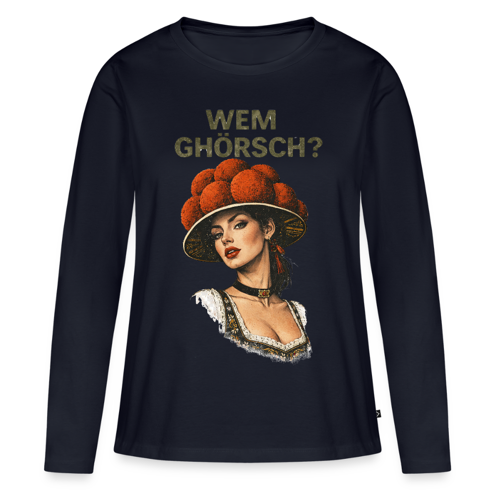 Wem ghörsch? – Schwarzwald Edition | Frauen Premium Bio Langarmshirt - Navy