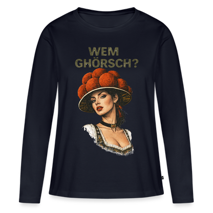 Wem ghörsch? – Schwarzwald Edition | Frauen Premium Bio Langarmshirt - Navy