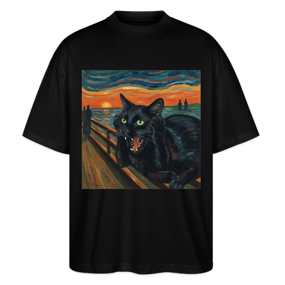 Der Schrei… aber die Katze hat’s zuerst gemerkt | Stanley/Stella Oversized Unisex Bio T-Shirt Blaster - Schwarz