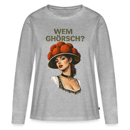 Wem ghörsch? – Schwarzwald Edition | Frauen Premium Bio Langarmshirt - Grau meliert