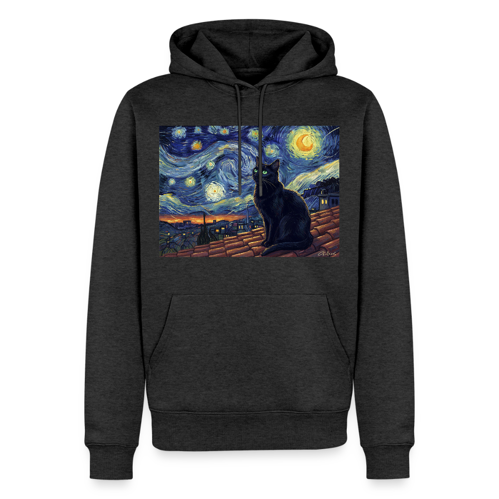 Sternennacht… aber die Katze denkt nach | Männer Premium Hoodie - Anthrazit meliert