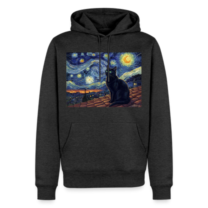 Sternennacht… aber die Katze denkt nach | Männer Premium Hoodie - Anthrazit meliert