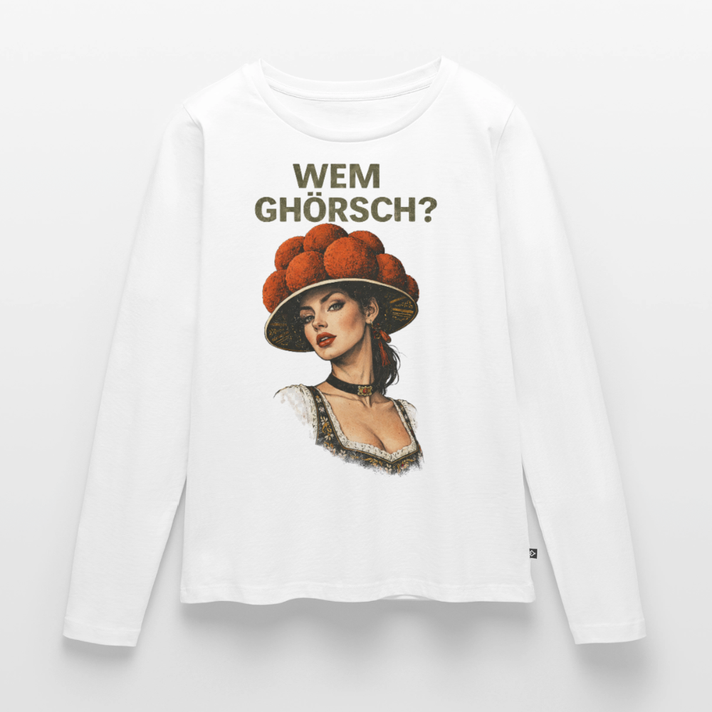 Wem ghörsch? – Schwarzwald Edition | Frauen Premium Bio Langarmshirt - Weiß