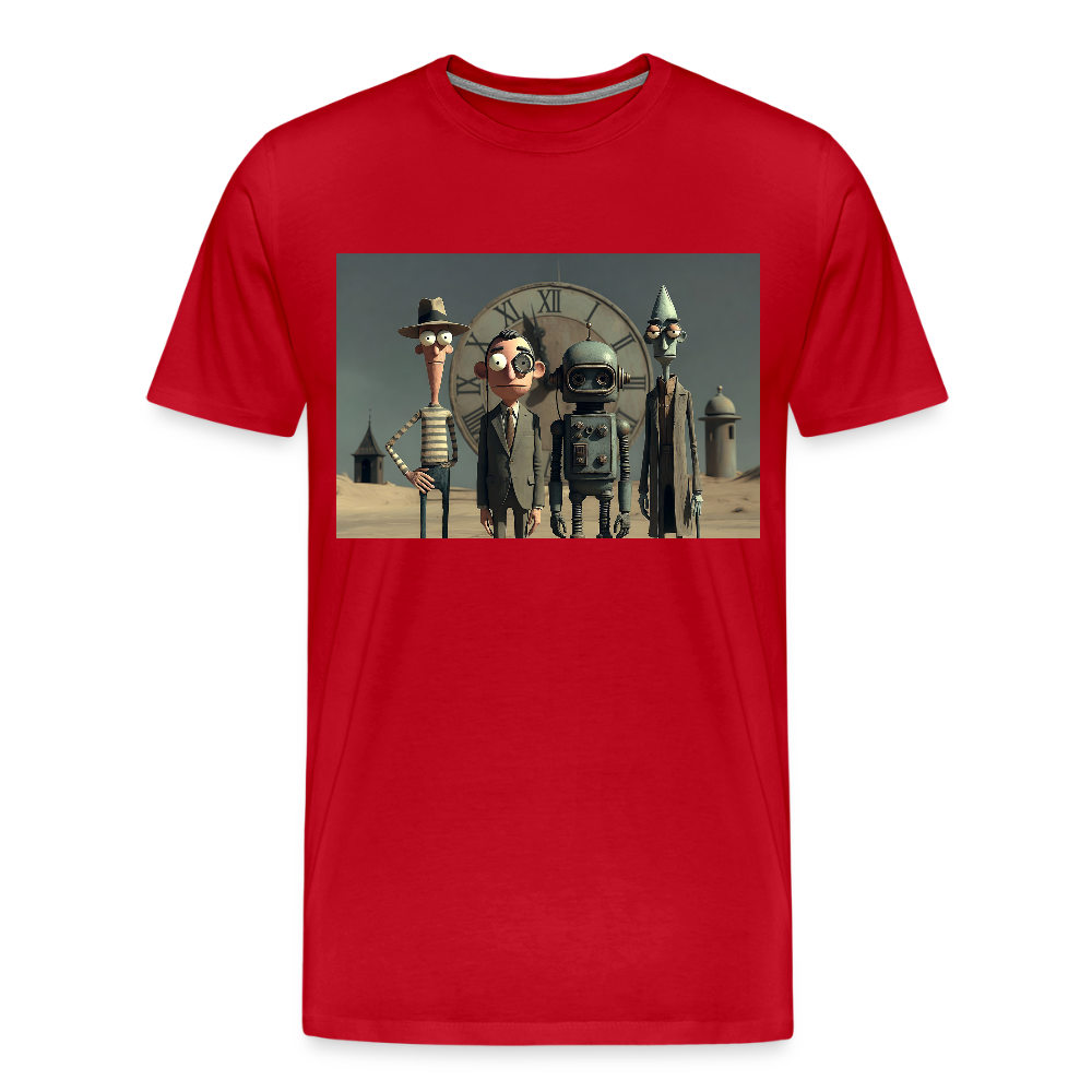 Pünktlich zu spät – Die seltsame Gesellschaft | Männer Premium T-Shirt - Rot
