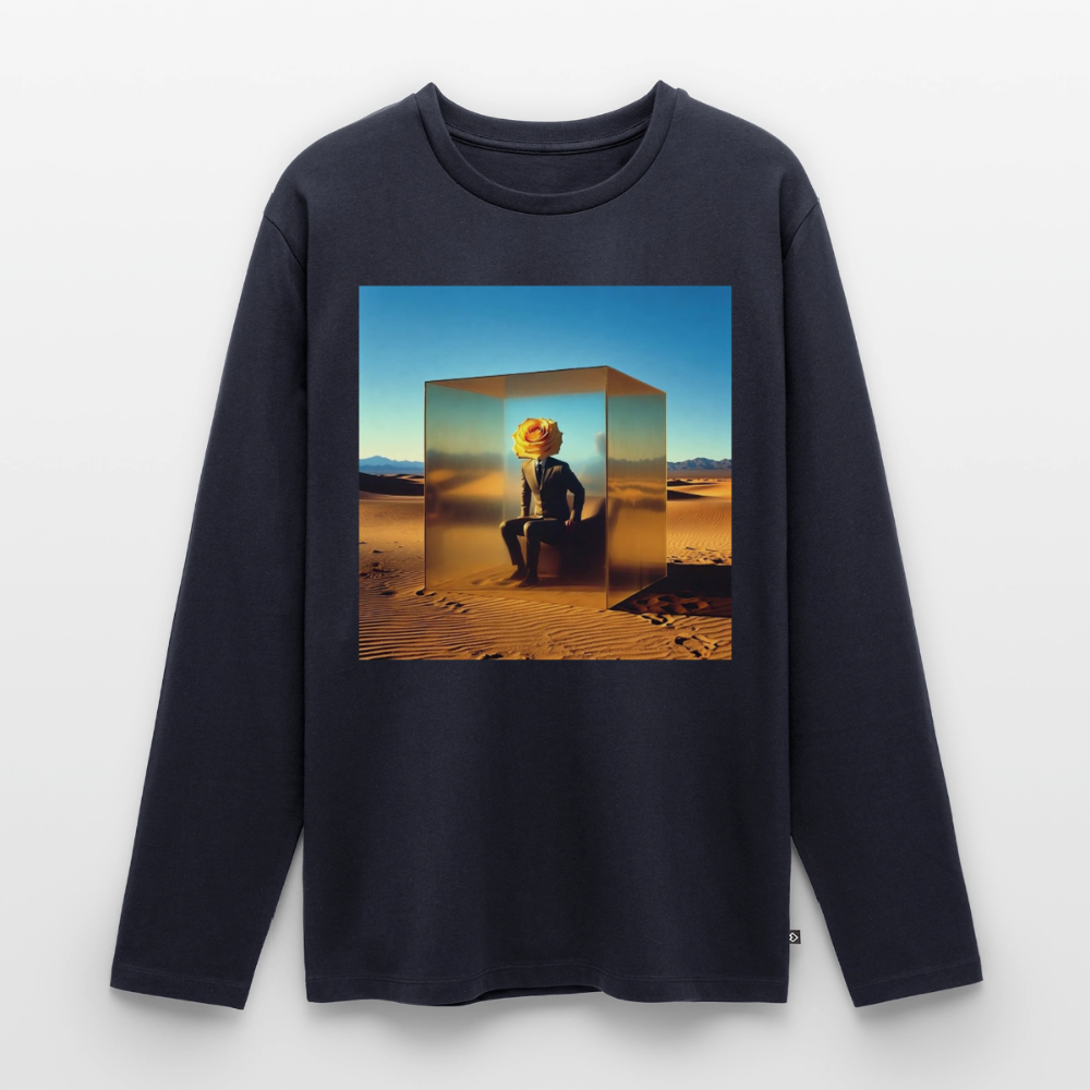 Gefühle unter Glas | Männer Premium Bio Langarmshirt - Navy