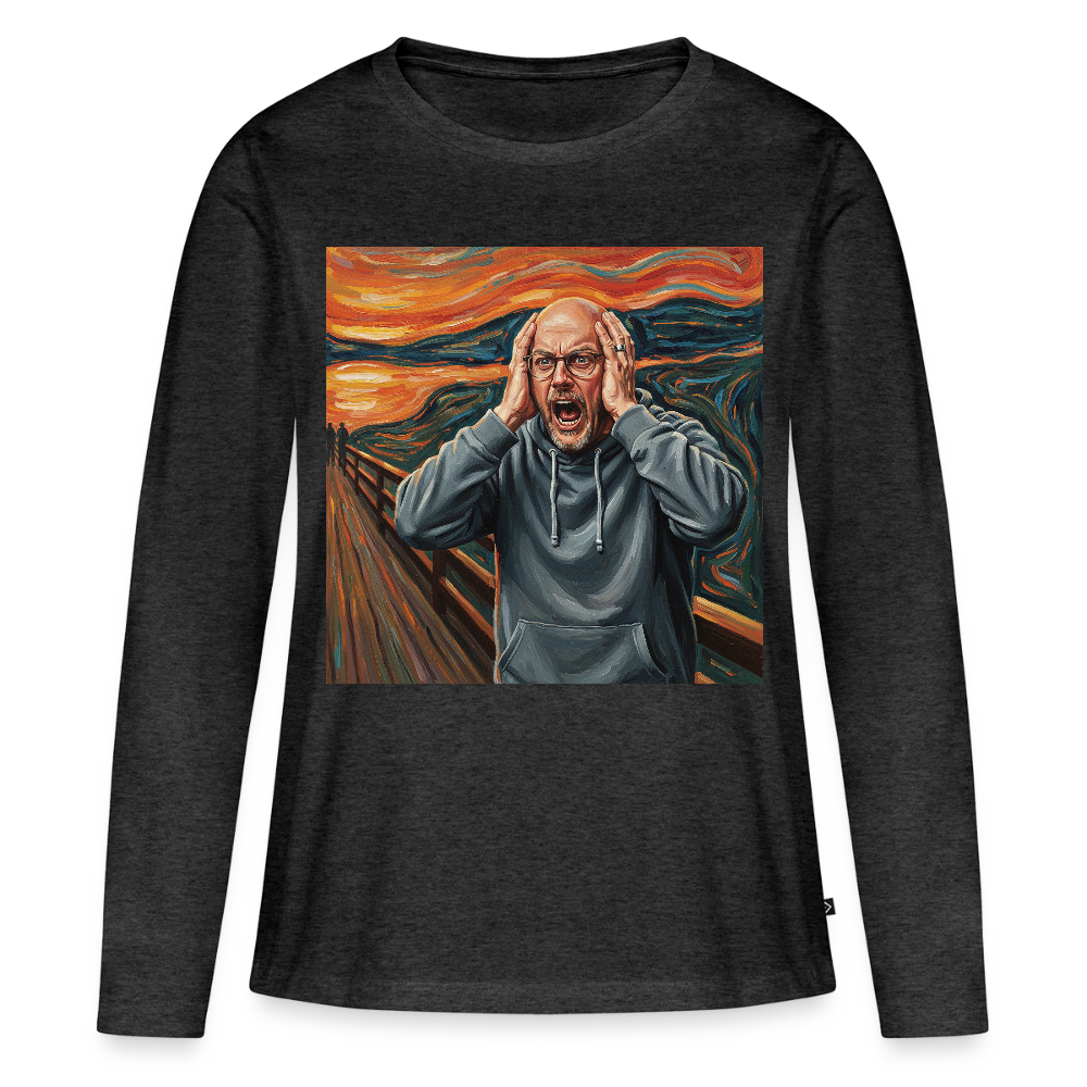 Der Schrei… wenn es wirklich reicht | Frauen Premium Bio Langarmshirt - Anthrazit meliert