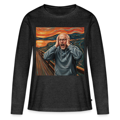 Der Schrei… wenn es wirklich reicht | Frauen Premium Bio Langarmshirt - Anthrazit meliert