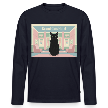 Grand Hotel Krümel | Männer Premium Bio Langarmshirt - Navy