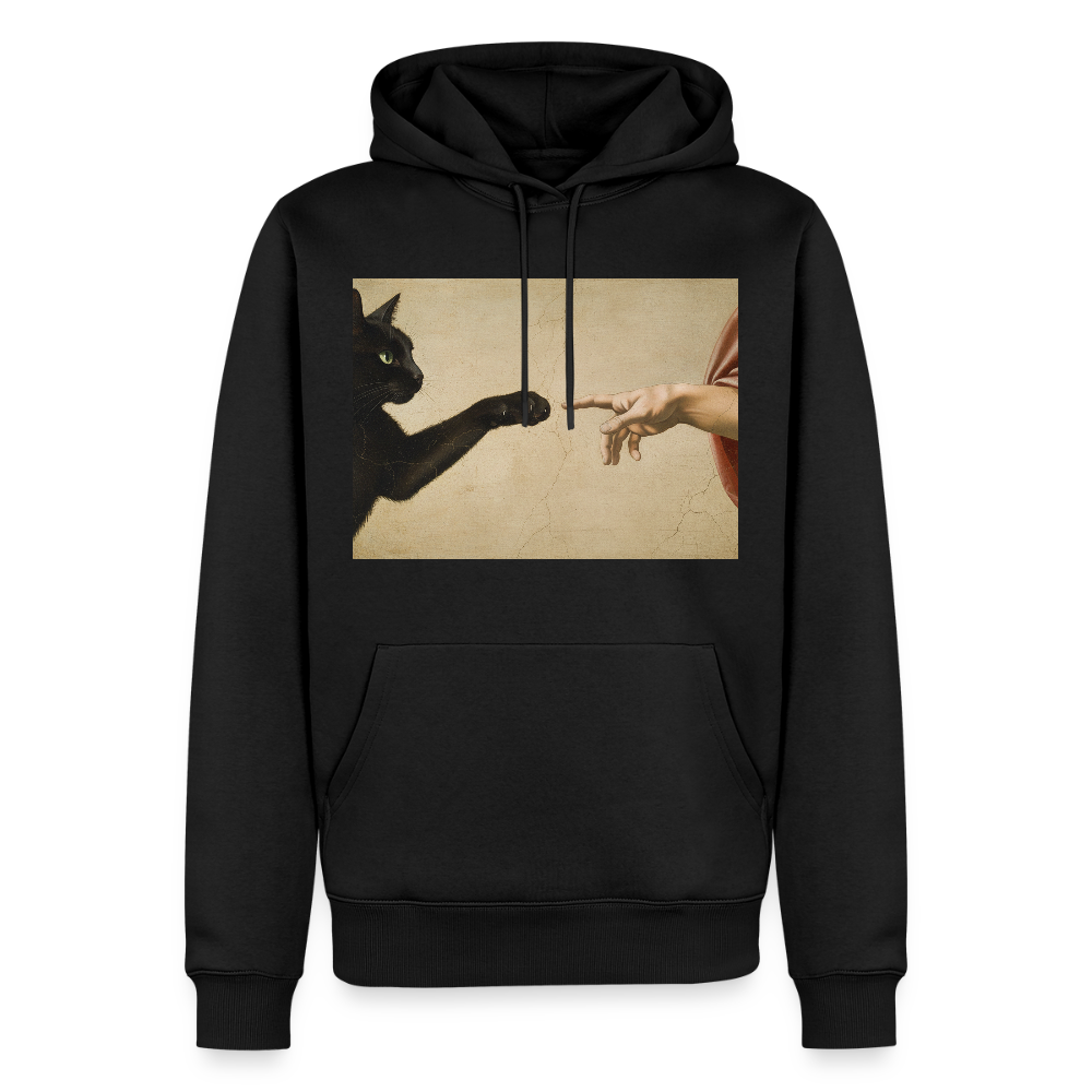 Die Erschaffung Adams… aber die Katze war schneller | Männer Premium Hoodie - Schwarz
