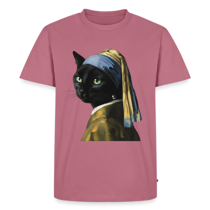 Das Mädchen mit dem Perlenohrring… aber es ist eine Katze | Männer Premium T-Shirt - Mauve