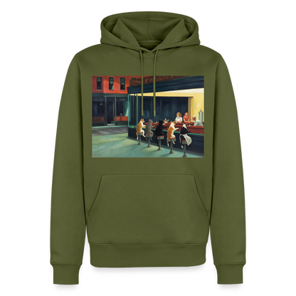 Wenn Hopper Katzen gemalt hätte | Männer Premium Hoodie - Khaki