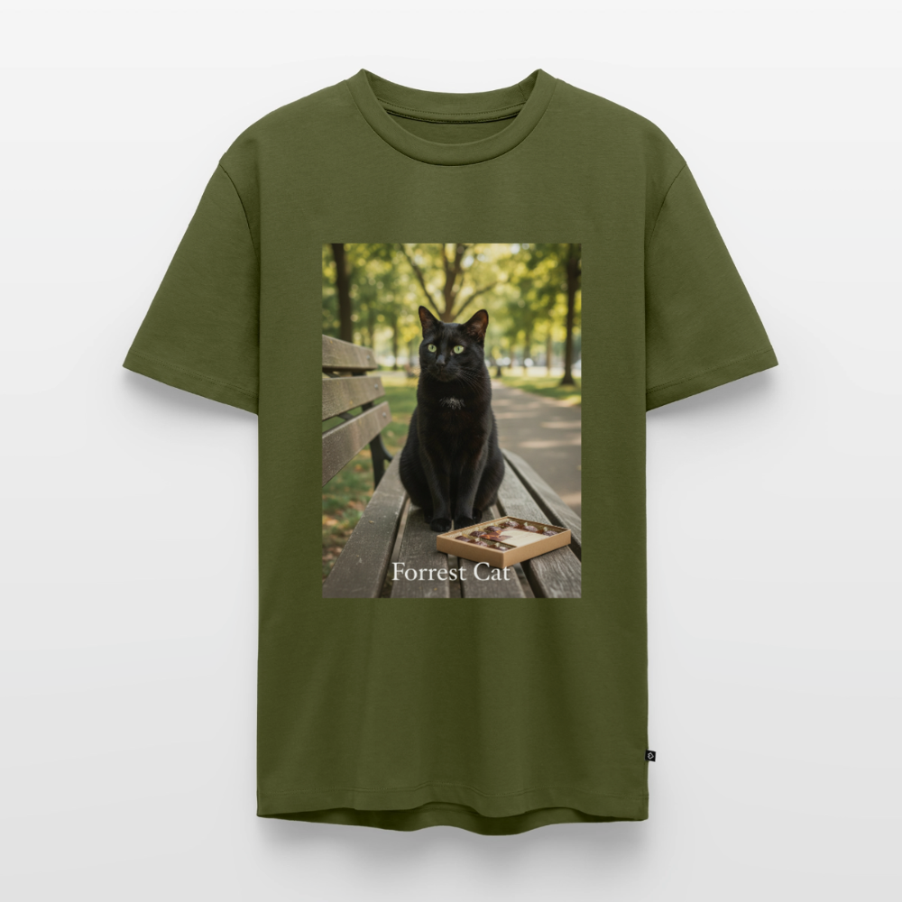 Forrest Cat – Krümel wartet | Männer Premium T-Shirt - Khaki