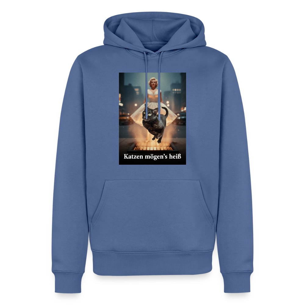 Katzen mögen’s heiß | Männer Premium Hoodie - Taubenblau