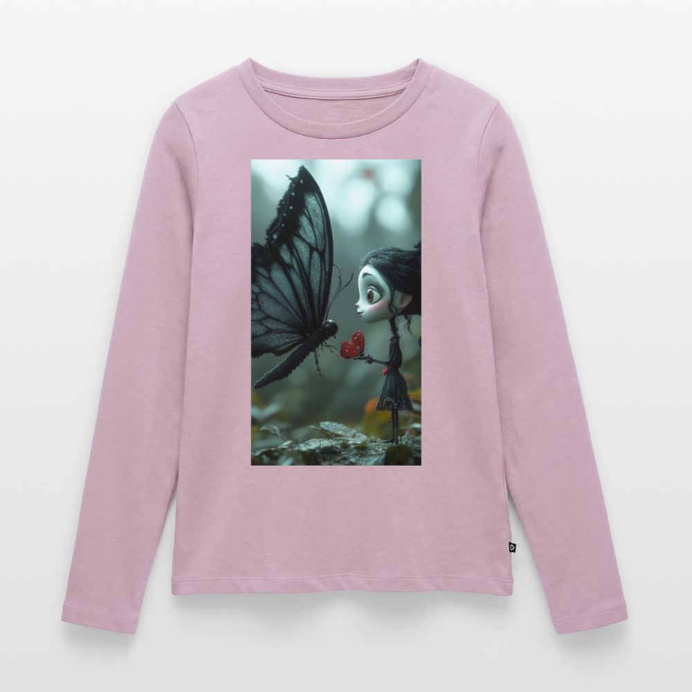 Mut für einen Moment | Frauen Premium Bio Langarmshirt - Altrosa