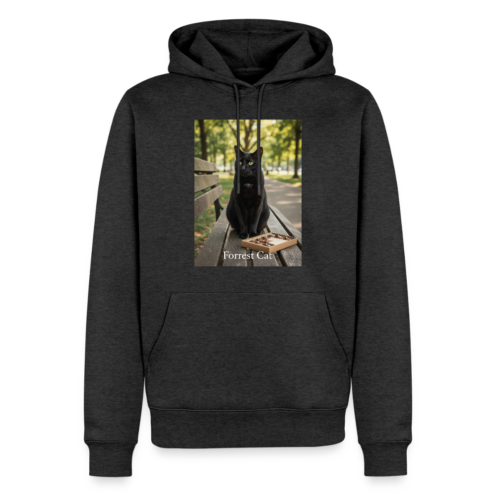 Forrest Cat – Krümel wartet | Männer Premium Hoodie - Anthrazit meliert