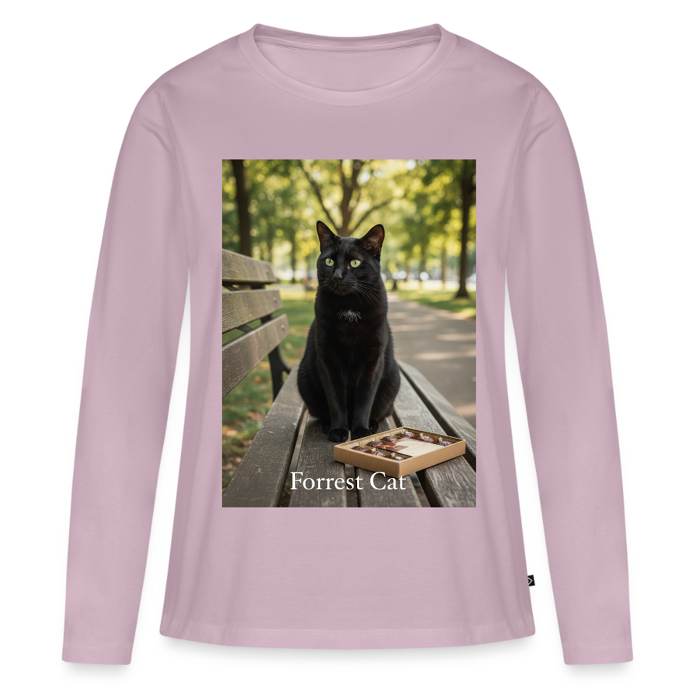 Forrest Cat – Krümel wartet | Frauen Premium Bio Langarmshirt - Altrosa