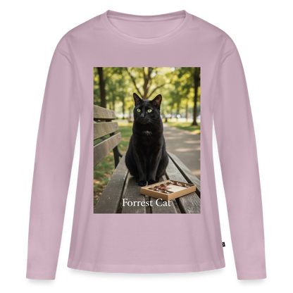 Forrest Cat – Krümel wartet | Frauen Premium Bio Langarmshirt - Altrosa