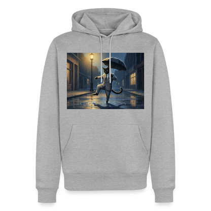 Krümel tanzt im Regen | Männer Premium Hoodie - Grau meliert