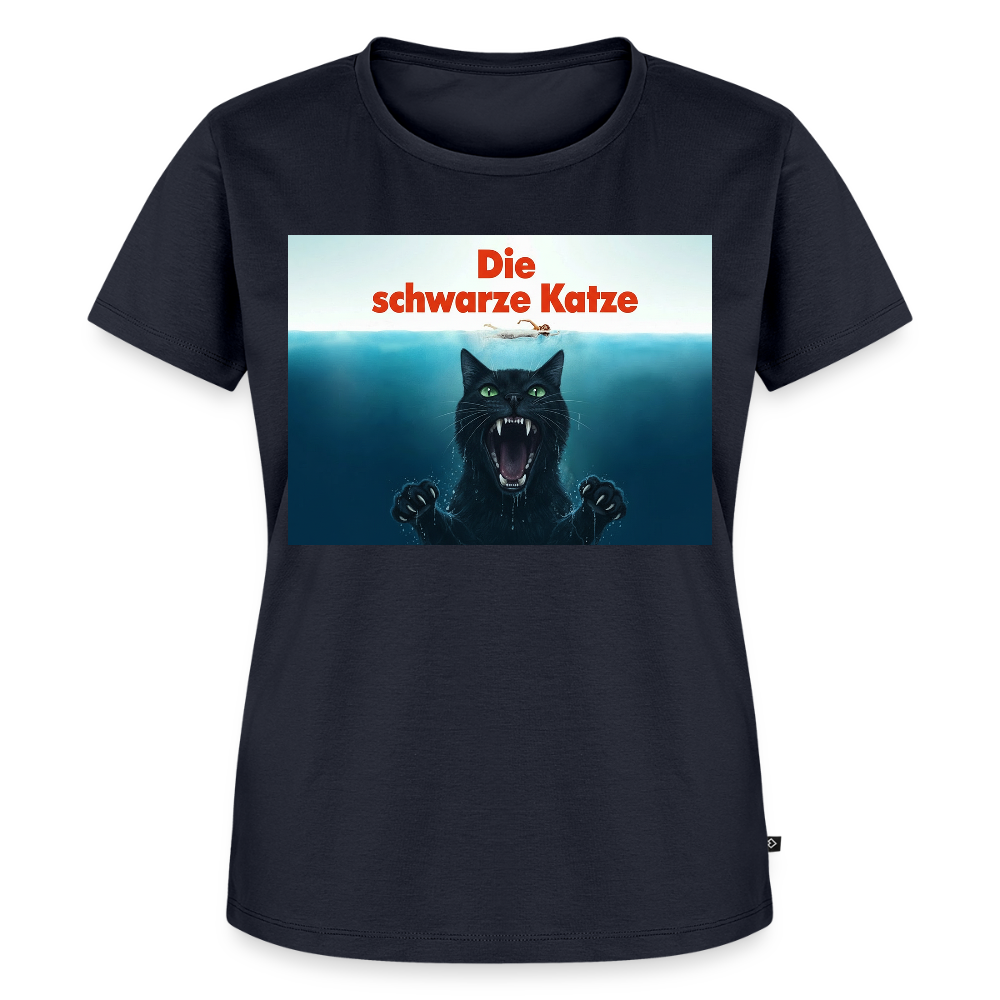 Die schwarze Katze – Krümel taucht auf | Frauen Premium T-Shirt - Navy