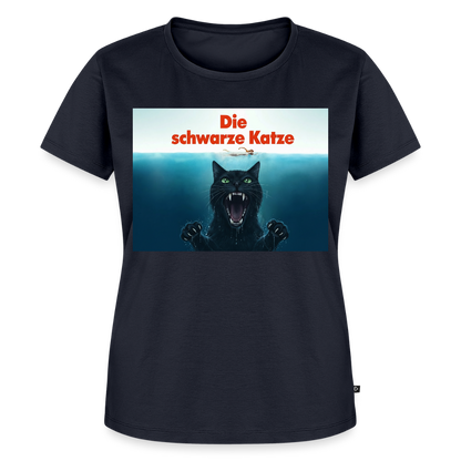 Die schwarze Katze – Krümel taucht auf | Frauen Premium T-Shirt - Navy