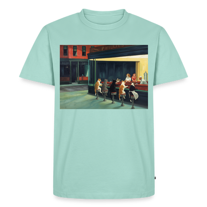 Wenn Hopper Katzen gemalt hätte | Männer Premium T-Shirt - Mint 