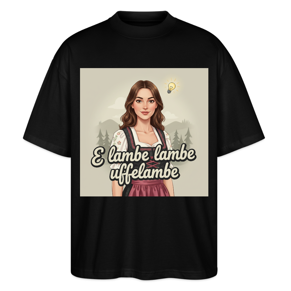 E Lambe, lambe, uffelambe – Alemannischer Geistesblitz | Stanley/Stella Oversized Unisex Bio T-Shirt Blaster - Schwarz
