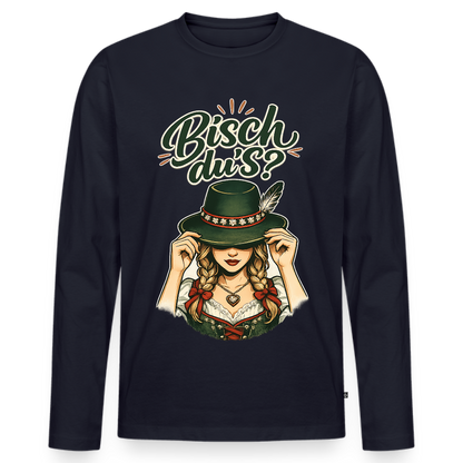 Bisch du’s? – Der Blick sagt alles | Männer Premium Bio Langarmshirt - Navy