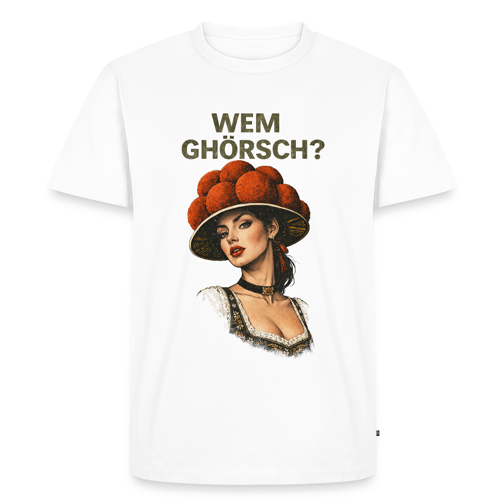 Wem ghörsch? – Schwarzwald Edition | Männer Premium T-Shirt - Weiß