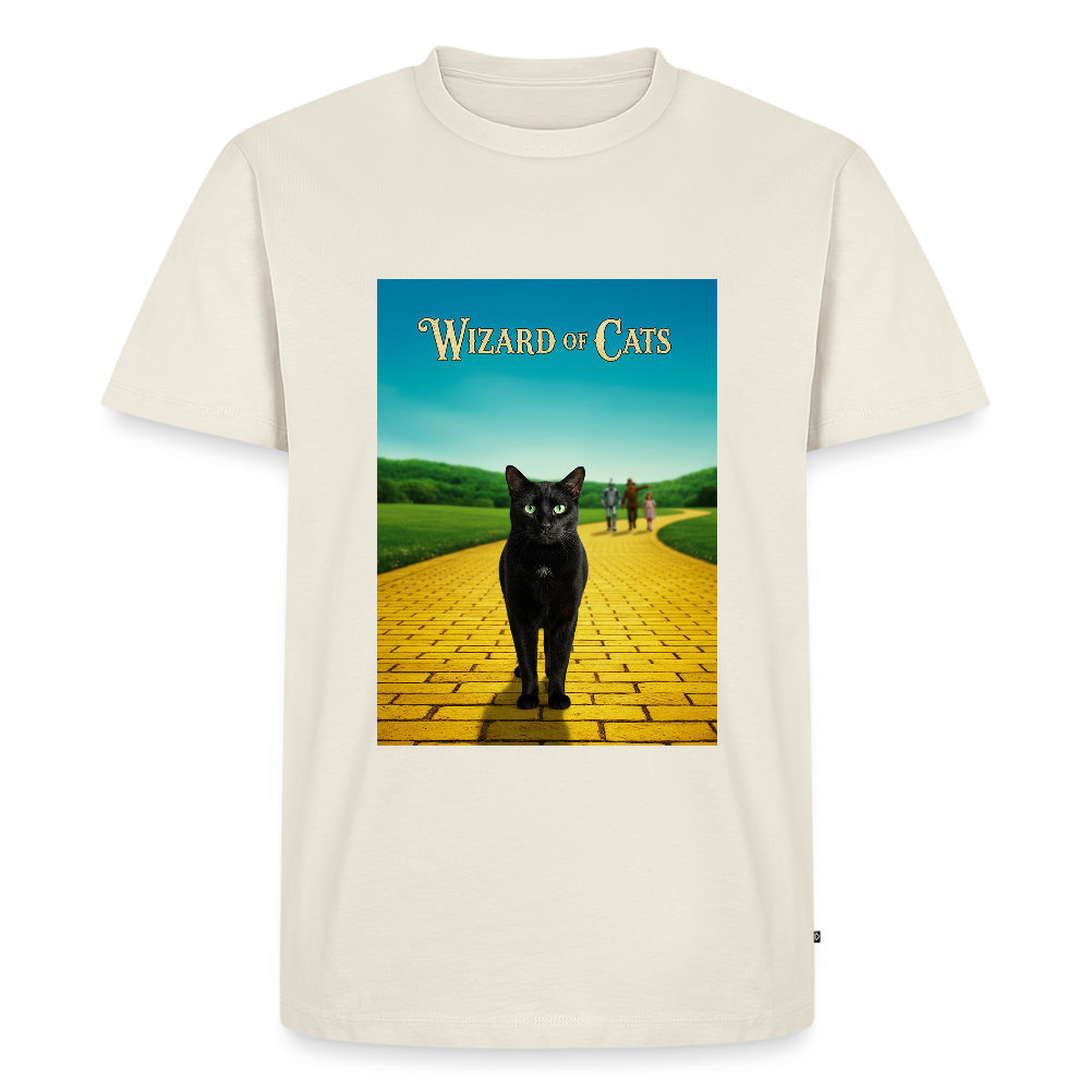 Wizard of Cats – Der gelbe Weg gehört Krümel | Männer Premium T-Shirt - Naturweiß