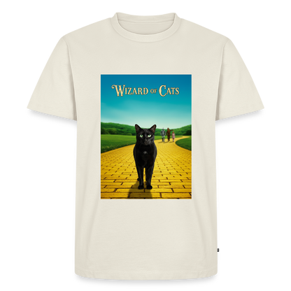 Wizard of Cats – Der gelbe Weg gehört Krümel | Männer Premium T-Shirt - Naturweiß