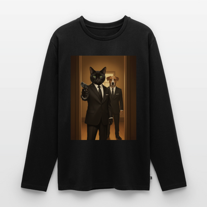 Krümel – Say Meow Again | Männer Premium Bio Langarmshirt - Schwarz