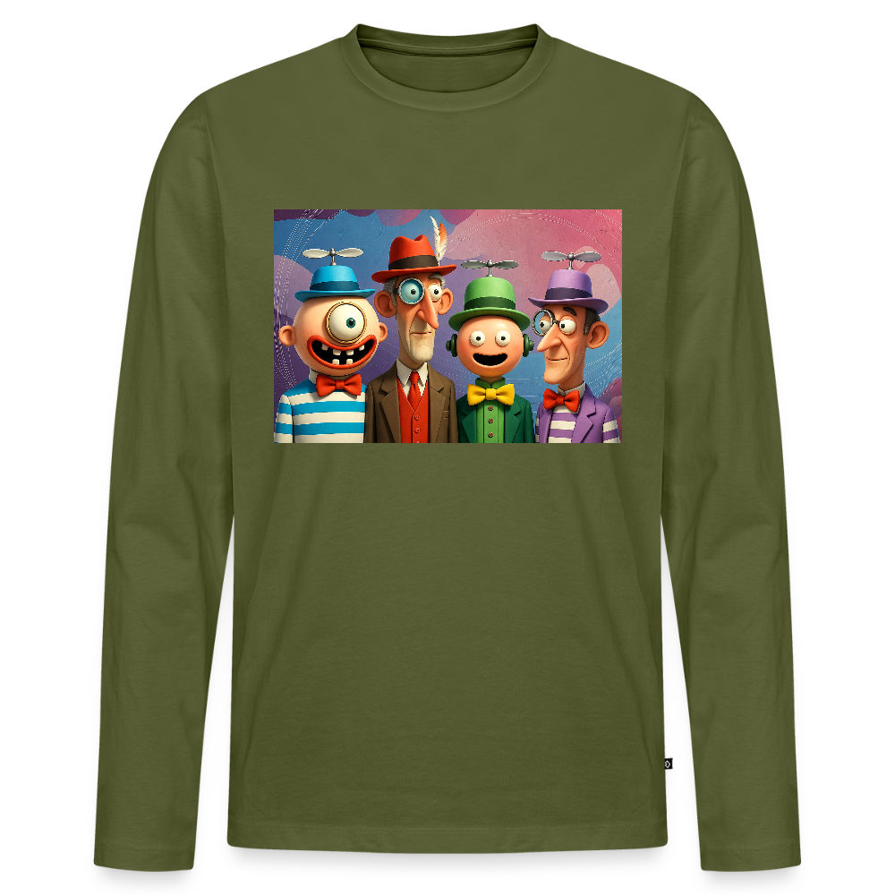 Gedankenkreise auf Hochtouren | Männer Premium Bio Langarmshirt - Khaki